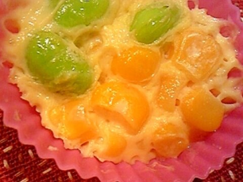 レンジで30秒 枝豆コーンの簡単卵カップ レシピ 作り方 By Mina 914 楽天レシピ